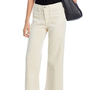 AG Adriano Goldschmied Cream Wide Leg Jeans